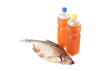 Draft beer and dried fish