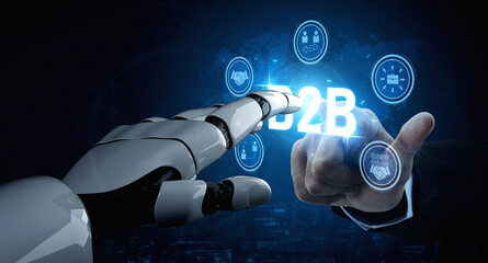 AI artificial intelligence enhances B2B strategy with smart tools and virtual assistants to...