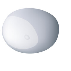 A simple grey and white spherical object with a smooth surface and subtle shading representing an abstract form or a clean graphic element on a transparent background.