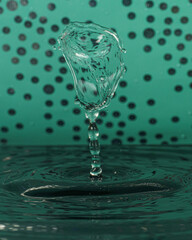 Teal Bloom: Splash Sculpture in Patterned Light