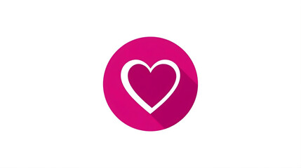 Elegant Heart Icon: A simple yet elegant heart icon, encased in a vibrant magenta circle, perfect for conveying emotions of love, care, or compassion.