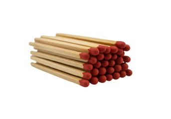 Pile of red tipped matches ready for ignition