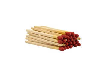 Pile of safety matches ready for ignition
