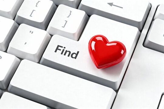 Close-up of keyboard button with “Find Love” text, online dating and relationship concept, digital network for singles searching partners, virtual romance, communication, modern connection technology