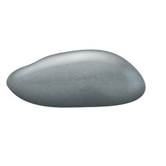 A Smooth Gray Oval Stone Rests On A Transparent Background Isolated Object For Design And Decoration