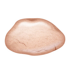 A Smooth Light Brown River Stone With Subtle Cracks And A Textured Surface Isolated On A Transparent Background