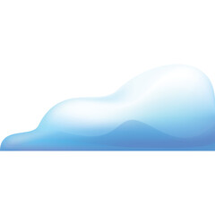 A Softly Defined Light Blue Cloud Shape with a White Luminous Gradient on a Transparent Background for Graphic Design