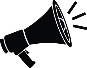 Megaphone vector icon announcement loudspeaker bullhorn communication tool eps silhouette