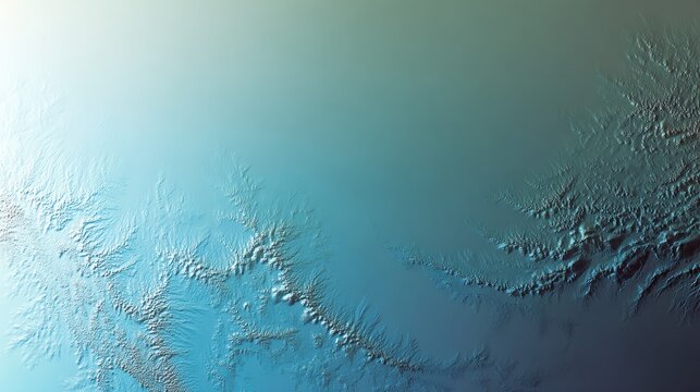 Textured surface of smooth gradient showcasing intricate topography and depth variations in shades of blue and green tones