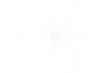 Bright light lens flare effect with sparkling starburst on a transparent background, shiny glow