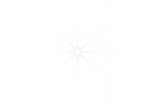 Bright light lens flare effect with sparkling starburst on a transparent background, shiny glow