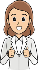 Businesswoman Giving Thumbs Up Approval Gesture Vector Illustration