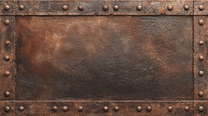 Rustic Metal Background with Rivets and Weathered Texture for Industrial Themes and Creative Designs