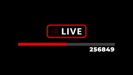Live streaming icon. Red live buttons. Audience on live button. Social media livestream frame. Broadcasting, Online Video.