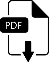 PDF File Icon Flat Style Document Vector Illustration