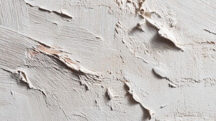 Textured Surface with Unique Patterns of White Plaster and Artisan Finish Suitable for Background or Design Elements
