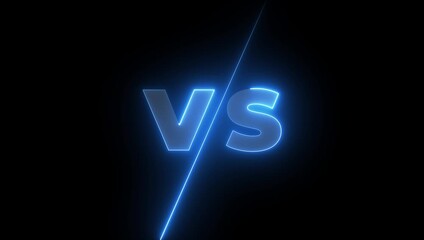 glowing neon VS versus bars icon animation on black background. Versus vs bars icon. blue color vs game match team challenge sign symbol. neon versus for sports and fight competition. - Powered by Adobe