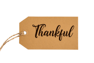 Thankful Tag Isolated on Transparent Background PNG