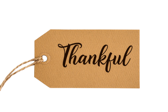 Thankful Tag Isolated on Transparent Background PNG - Powered by Adobe