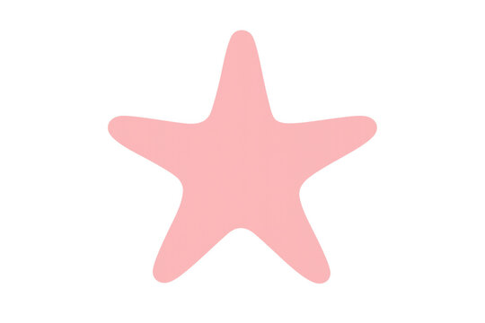 Pink starfish cartoon rendering on transparent background for marine life and aquatic themes