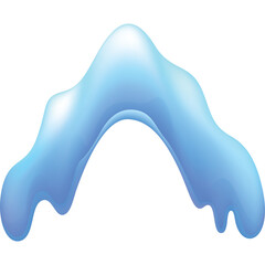Abstract Blue Ice Formation with Melting Drips and Smooth Gradient Lighting on a Transparent Background