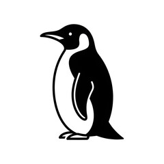 Obraz premium Minimal Penguin Silhouette Vector — Simple Black and White Penguin Design Illustration