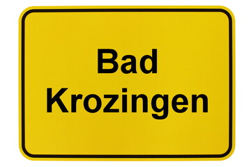 Illustration eines Ortsschildes der Stadt Bad Krozingen in Baden-Württemberg
