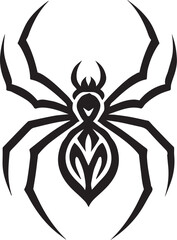 Tribal tattoo design of a spider symbolizing patience and creativity.