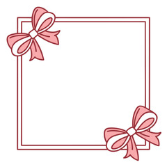 Pink Bow Border Frame Illustration Design Background