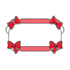 Cute Frame Design with Ribbon Bows Graphic Illustration