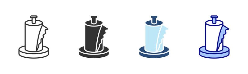 Paper Towel Icon Set. Designed In Multi Style