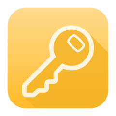 Key Outline Icon in Yellow Square