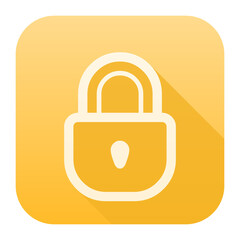 Lock Outline Icon in Yellow Square
