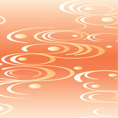 Abstract Rippling Water Surface Pattern in Shades of Orange and Peach with Subtle Highlights and a Transparent Background