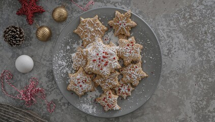 Delicious snowflake cookies dusted with powdered sugar perfect for festive holiday baking and cheerful Christmas celebrations at home