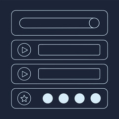 UI Kit Design Elements Media Controls Vector