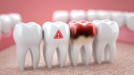 Dental health concept damaged tooth