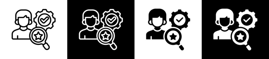 Talent Development Icon Set In Black And White Filled Style Collection