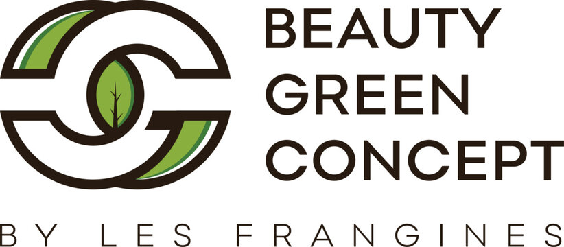 Elegant green beauty concept logo with leaf for branding and design
