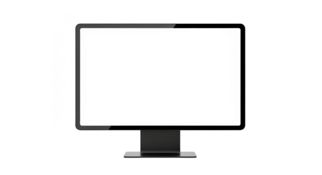 Modern computer monitor display isolated on transparent background - Powered by Adobe