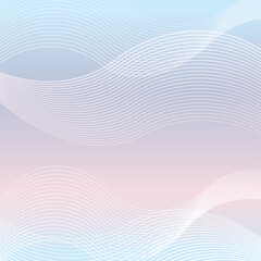 Abstract Wavy Lines on a Gradient Background With Delicate Pastel Colors Creating a Soft Flowing Design