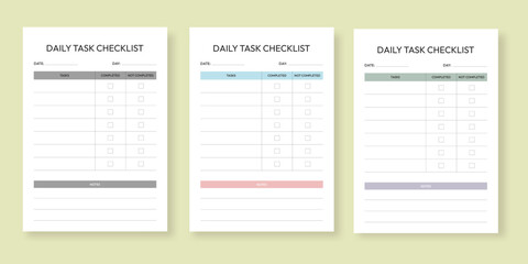 Daily Task Checklist Planner Template, Printable Daily Task KDP Interior