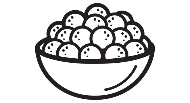 45. rasgulla sweets bowl outline icon vector
