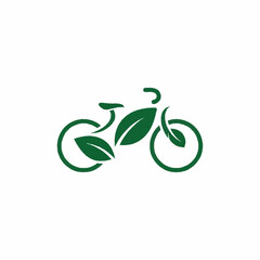 Eco-Friendly Bicycle Logo with Green Leaves for Sustainable Transport.