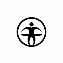 Abstract Human Figure in Circle Logo Design.