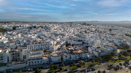 vista aérea del municipio de Conil de la frontera, Andalucía	