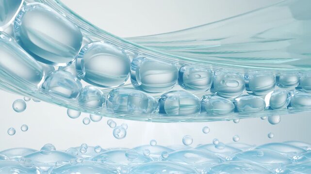 Cosmetic serum Oil drop on Saggy skin cell, Skin Repair, moisturizer, collagen serum, advertising background ready to use, 3D animation.