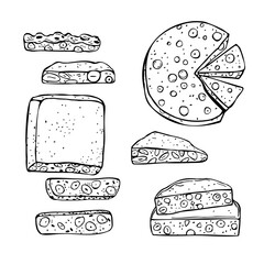 Obraz premium Hand-drawn panforte, traditional Italian dessert. Vector sketch illustration.