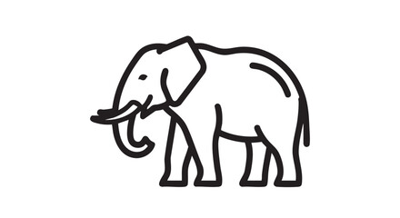 Fototapeta premium 18. elephant outline icon vector 