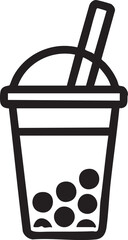 Boba tea vector icon: bubble tea illustration, milk tea graphic eps silhouette